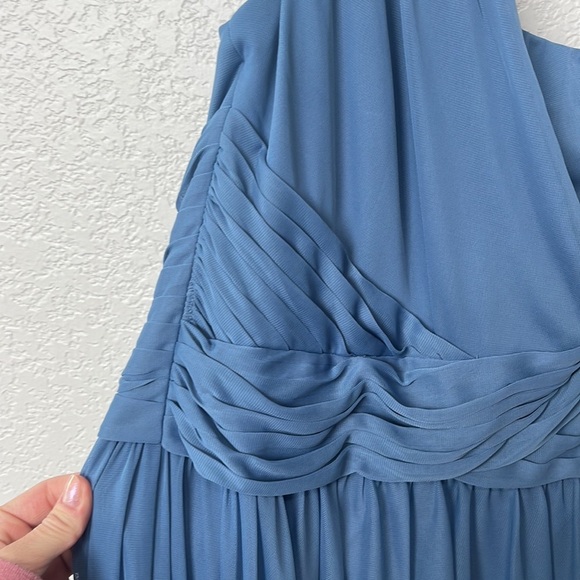 NWT David's Bridal Bridesmaid Dress Steel Blue One Strap Size Four - Picture 6 of 9